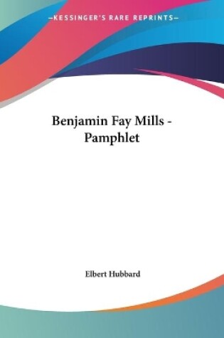 Cover of Benjamin Fay Mills - Pamphlet