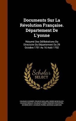 Book cover for Documents Sur La Revolution Francaise. Departement de L'Yonne