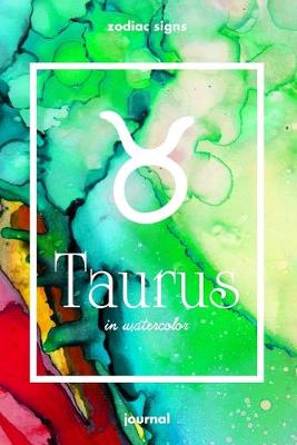 Book cover for Zodiac signs TAURUS in watercolor Journal