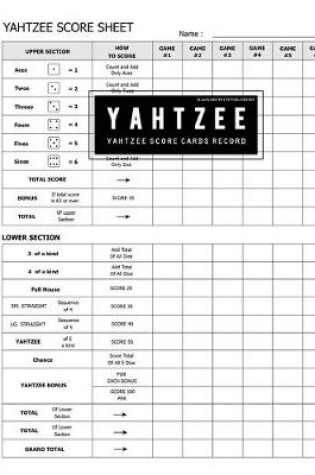 Cover of Black and White Publishing Yahtzee Score Cards