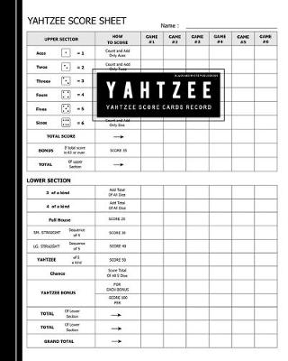 Book cover for Black and White Publishing Yahtzee Score Cards