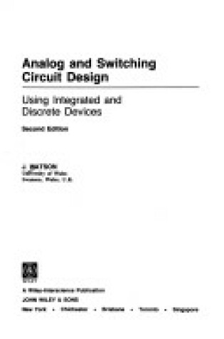 Cover of Analogue and Switching Circuit Design