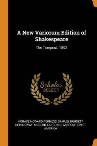 Cover of A New Variorum Edition of Shakespeare