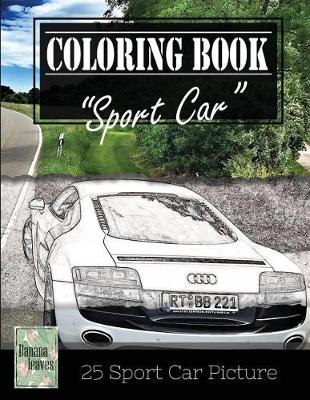 Book cover for Sportcar Greyscale Photo Adult Coloring Book, Mind Relaxation Stress Relief