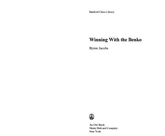 Book cover for Winning with the Benko