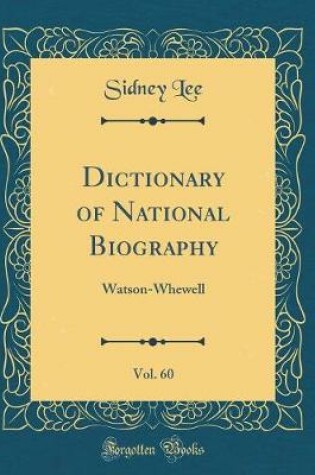 Cover of Dictionary of National Biography, Vol. 60