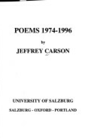 Cover of Poems 1974-1996