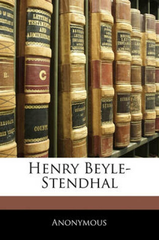 Cover of Henry Beyle-Stendhal