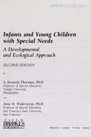 Cover of Infants and Young Children with Special Needs