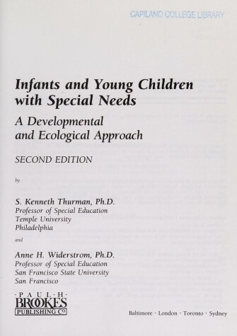 Book cover for Infants and Young Children with Special Needs