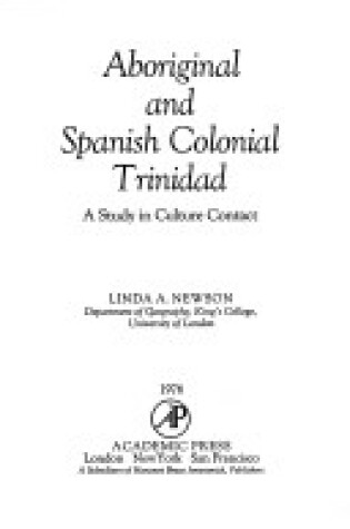 Cover of Aboriginal and Spanish Colonial Trinidad