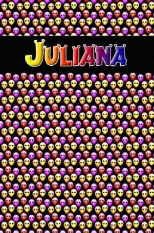 Cover of 120 Page Handwriting Practice Book with Colorful Alien Cover Juliana