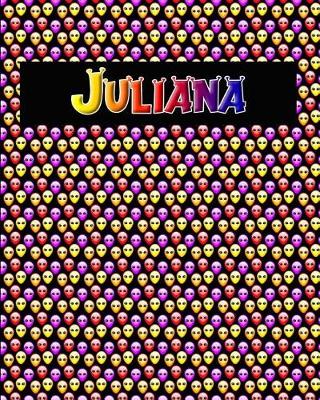 Book cover for 120 Page Handwriting Practice Book with Colorful Alien Cover Juliana