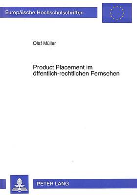 Book cover for Product Placement Im Oeffentlich-Rechtlichen Fernsehen