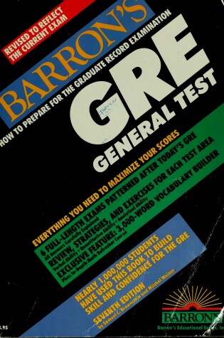 Cover of Barron's How to Prepare for the Graduate Record Examination