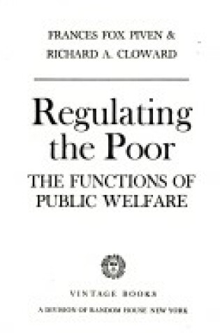 Cover of Regulating the Poor