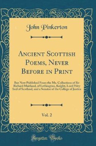 Cover of Ancient Scottish Poems, Never Before in Print, Vol. 2