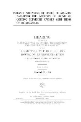 Cover of Internet streaming of radio broadcasts