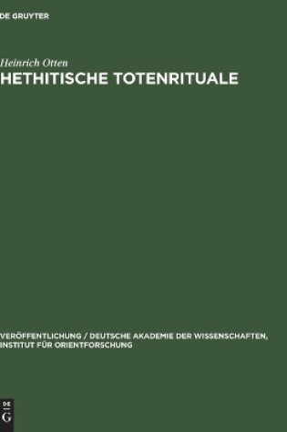 Cover of Hethitische Totenrituale