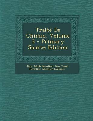 Book cover for Traite de Chimie, Volume 3