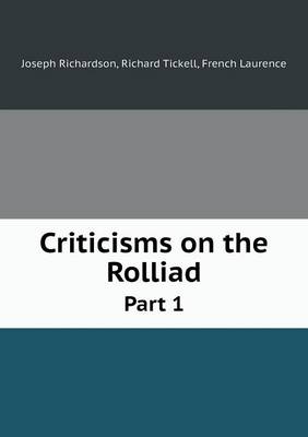 Book cover for Criticisms on the Rolliad Part 1