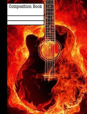 Book cover for Guitar On Fire Composition Notebook - Graph Paper - 4x4 Grid
