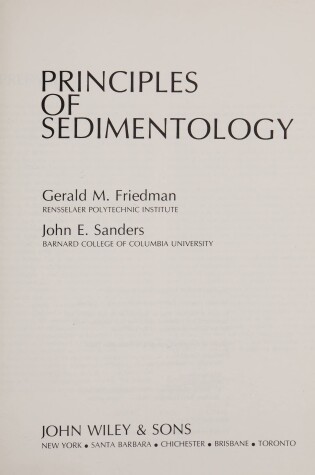 Cover of Principles of Sedimentology