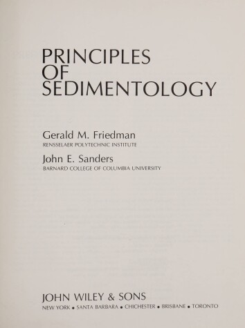 Book cover for Principles of Sedimentology