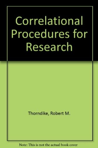 Cover of Correlational Procedures for Research