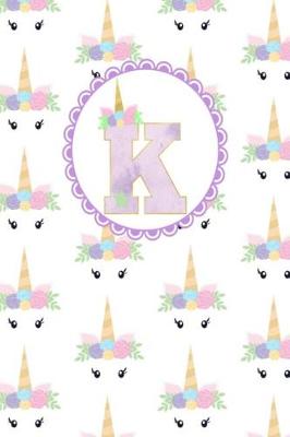 Book cover for Unicorn Monogram Journal - Letter K