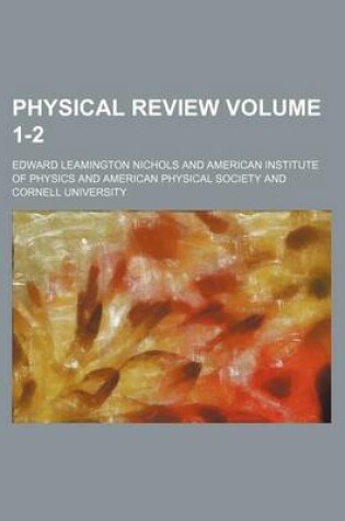 Cover of Physical Review Volume 1-2