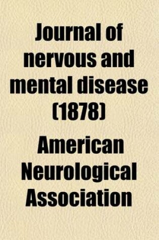 Cover of Journal of Nervous and Mental Disease (Volume 5)