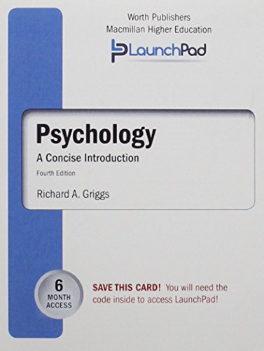 Book cover for Launchpad for Griggs's Psychology: A Concise Introduction (6 Month Access)