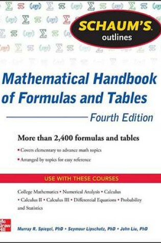 Cover of Schaum's Outline of Mathematical Handbook of Formulas and Tables, 4th Edition