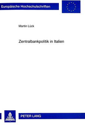 Book cover for Zentralbankpolitik in Italien