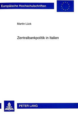 Cover of Zentralbankpolitik in Italien