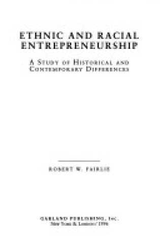 Cover of Ethnic and Racial Entrepreneurship