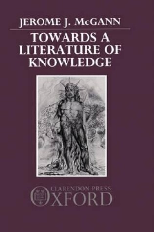 Cover of Towards a Literature of Knowledge