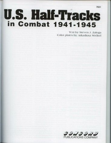 Book cover for US Half-Tracks in Combat, 1941-1945