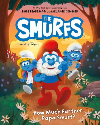 Book cover for How Much Farther, Papa Smurf?