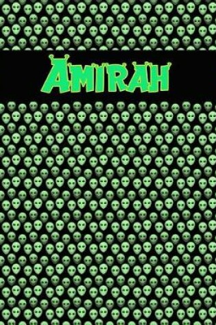 Cover of 120 Page Handwriting Practice Book with Green Alien Cover Amirah