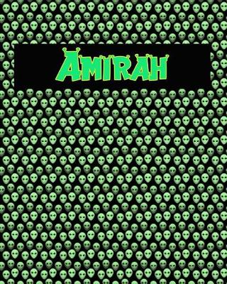 Book cover for 120 Page Handwriting Practice Book with Green Alien Cover Amirah