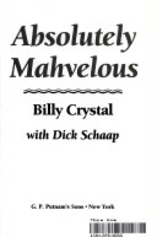 Cover of Absolutely Mahvelous