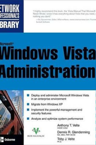 Cover of Microsoft Windows Vista Administration. Network Professional's Library.
