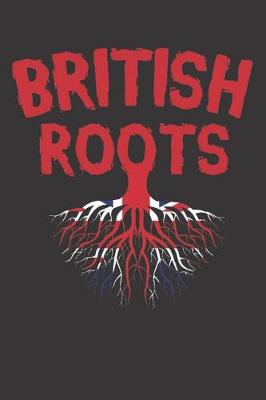 Book cover for British Roots Notebook Blank Lined Journal, Tree with England Flag Design Cover Funny Gift for a English Friend Origins