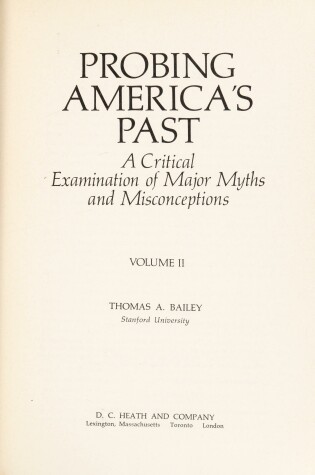 Cover of Probing America's Past