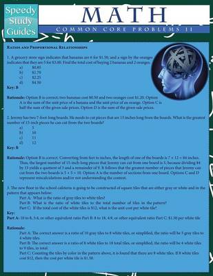 Book cover for Math Common Core Problems II (Speedy Study Guides