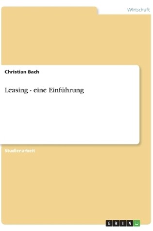 Cover of Leasing - eine Einführung