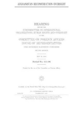 Cover of Afghanistan reconstruction oversight