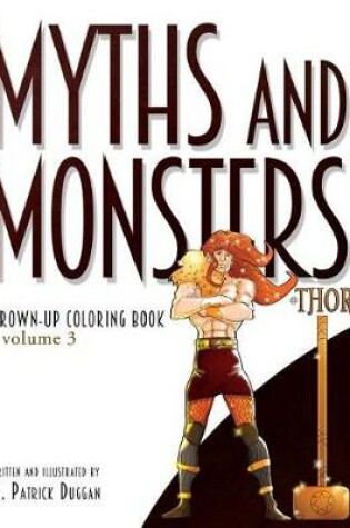 Cover of Myths and Monsters Grown-up Coloring Book, Volume 3